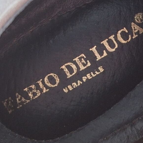 Fabio De Luca Derby Shoes Leather Nubuck Brown Vera Pelle Vero Cuoio Mens 9.5 - Picture 8 of 13
